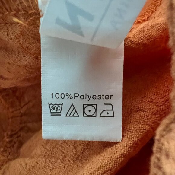 Shein Womens Orange V-Neck Short Sleeve Ruffle Short Mini Dress Size Medium - Picture 9 of 9